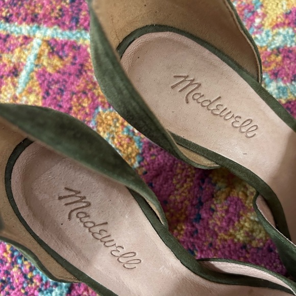 Madewell | Women’s green suede Alena stacked heel open toe ankle strap shoe sz 7 - Picture 10 of 14